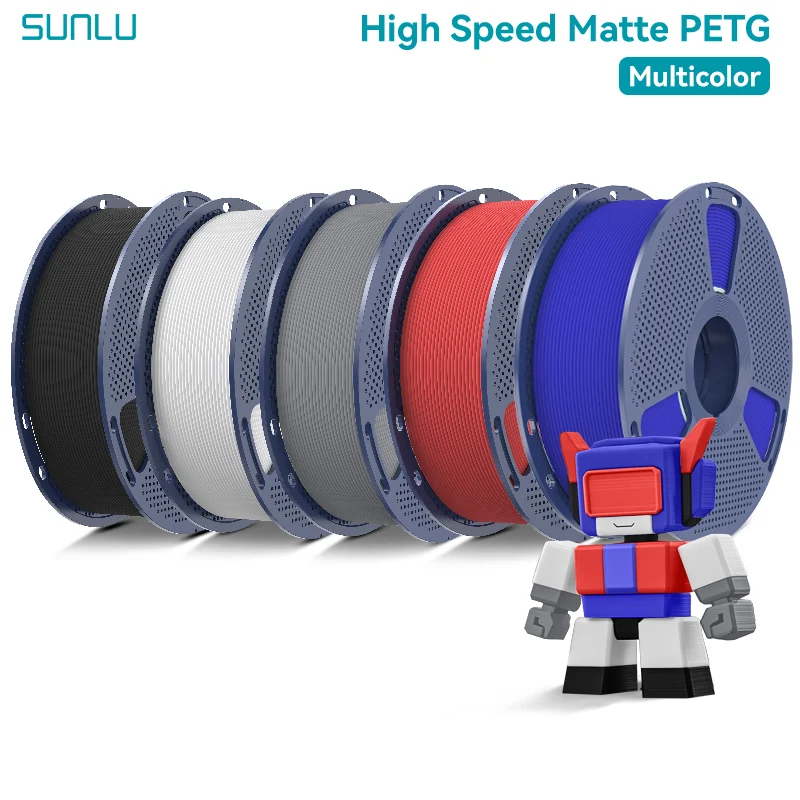 SUNLU 5KG Matte PETG High Speed 3D Printer Filament 1.75mm High Strength Fast…