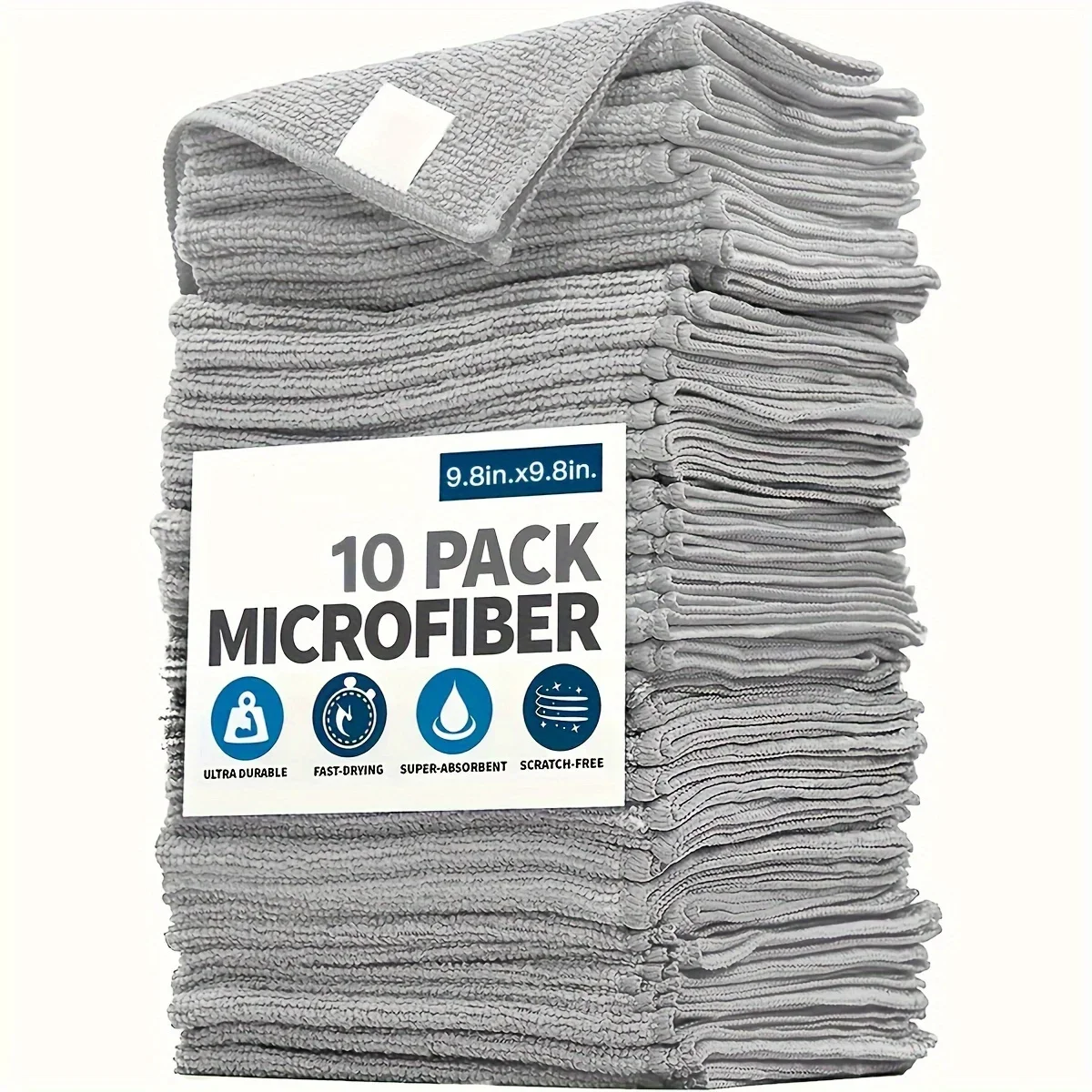 5/10/20pcs Kitchen Towel, Ultra-fine Fiber Light Gray Cleaning Cloth Set…
