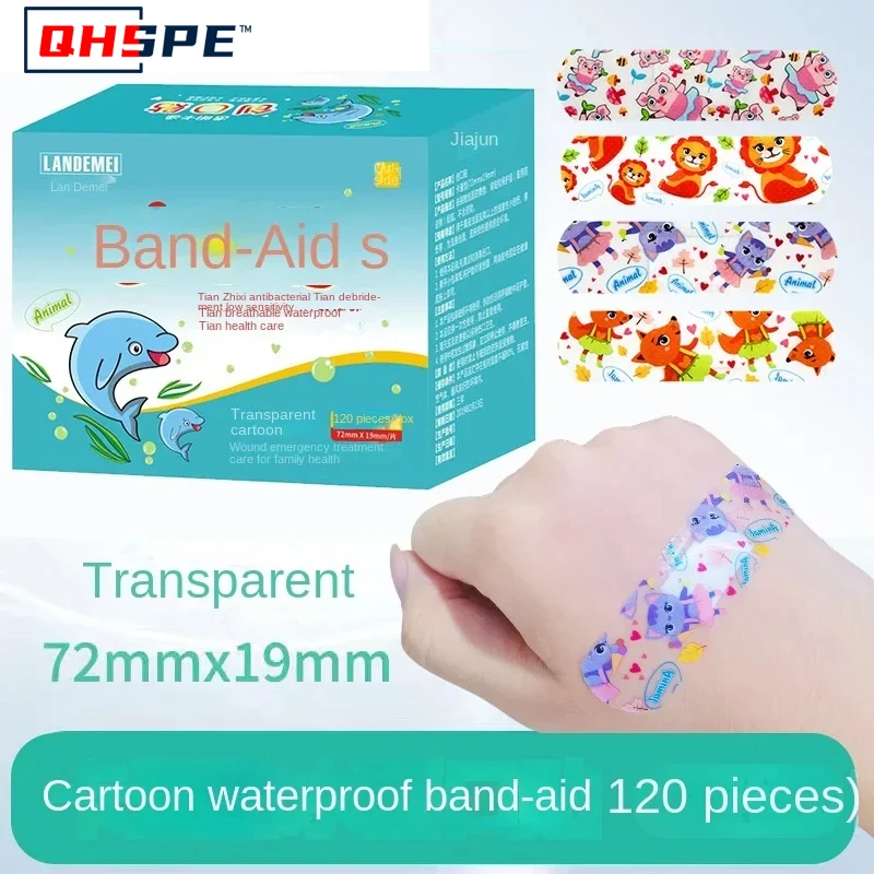120 Pcs/box Cartoon Band-aid Cute Mini Children Breathable Transparent…