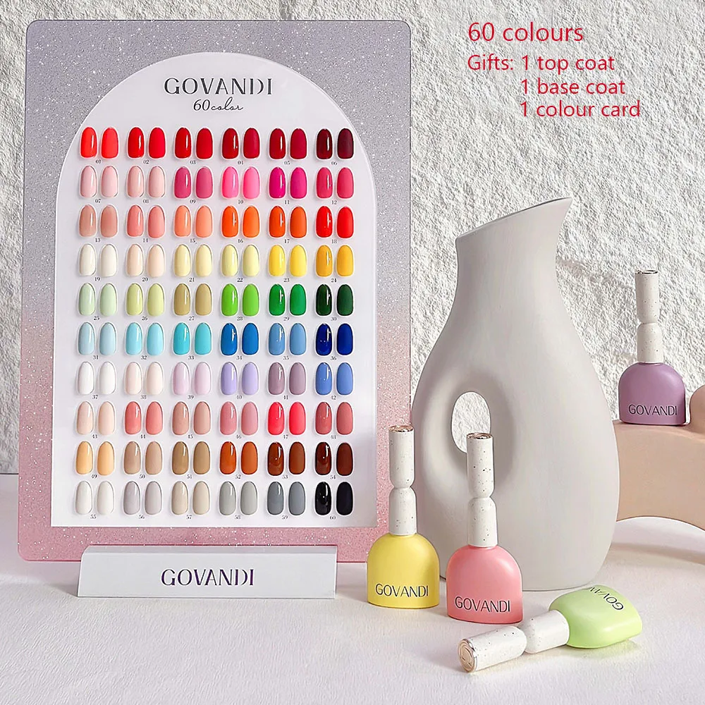 60 Colors Korean Style Loverly Macaron Gel Polish Set 15ML UV Gel Enamel…