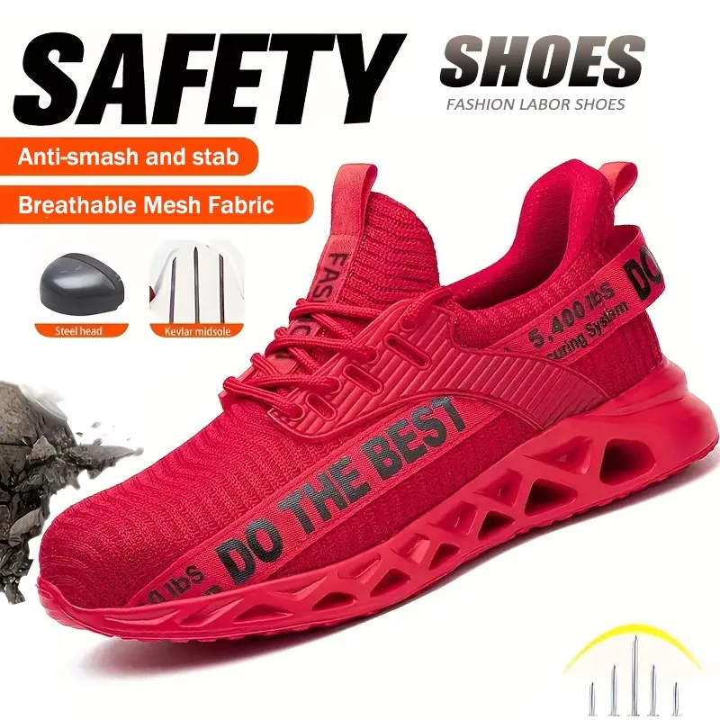 Steel Toe Protective Safety Shoes for Men Lightweight Work Sneakers…