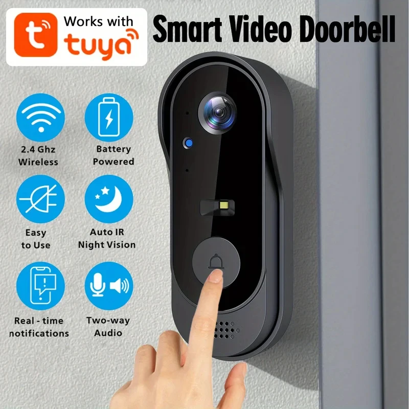 Tuya Wi-Fi Home Smart Video Doorbell Outdoor Bidirectional HD Door Eye Camera…