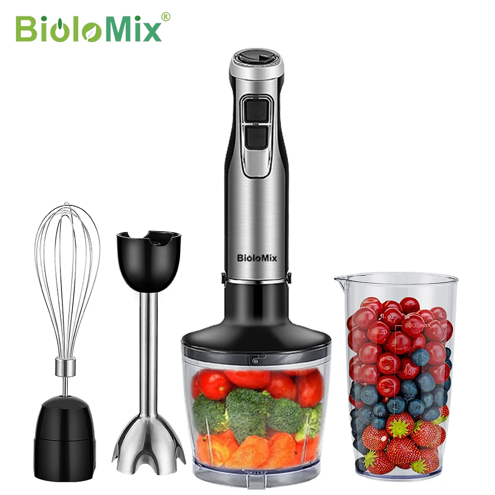 BioloMix 4 in 1 1200W Immersion Hand Stick Blender Mixer Includes Chopper and…