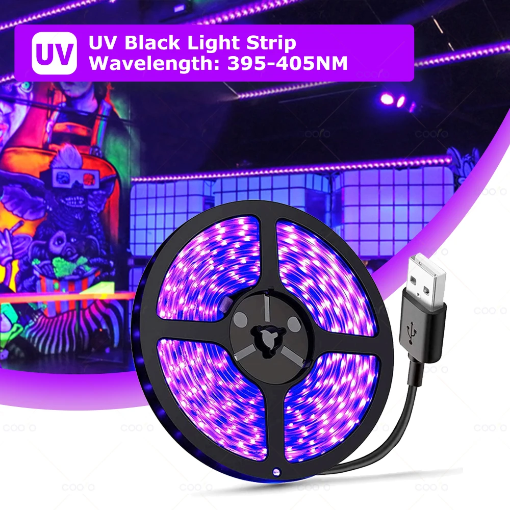 UV LED Light Strip Flexible LED Strip Light Ultraviolet UV Lamp 395-405nm…