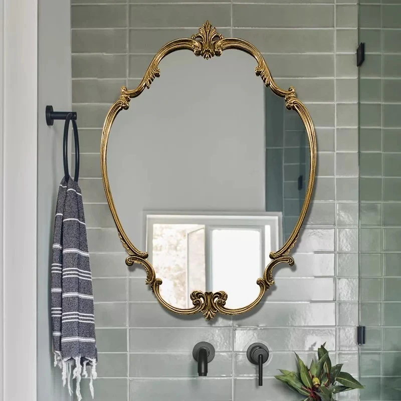 Smart Lighted Wall Bathroom Mirror Toilet Shower LED Irregular Vintage Ornate…