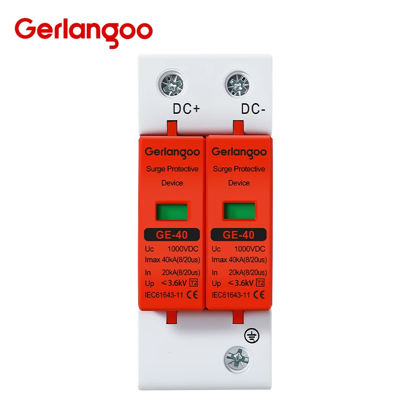 2P DC SPD 20KA 40KA Surge Protective Device 500V 600V 800V 1000V Voltage…