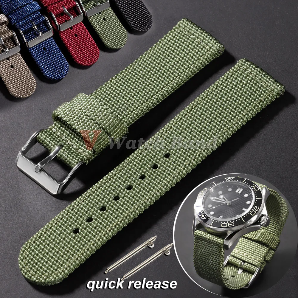 18/20/22/24mm Nylon Watch Band for Seiko Army Military Canvas Woven Nylon…