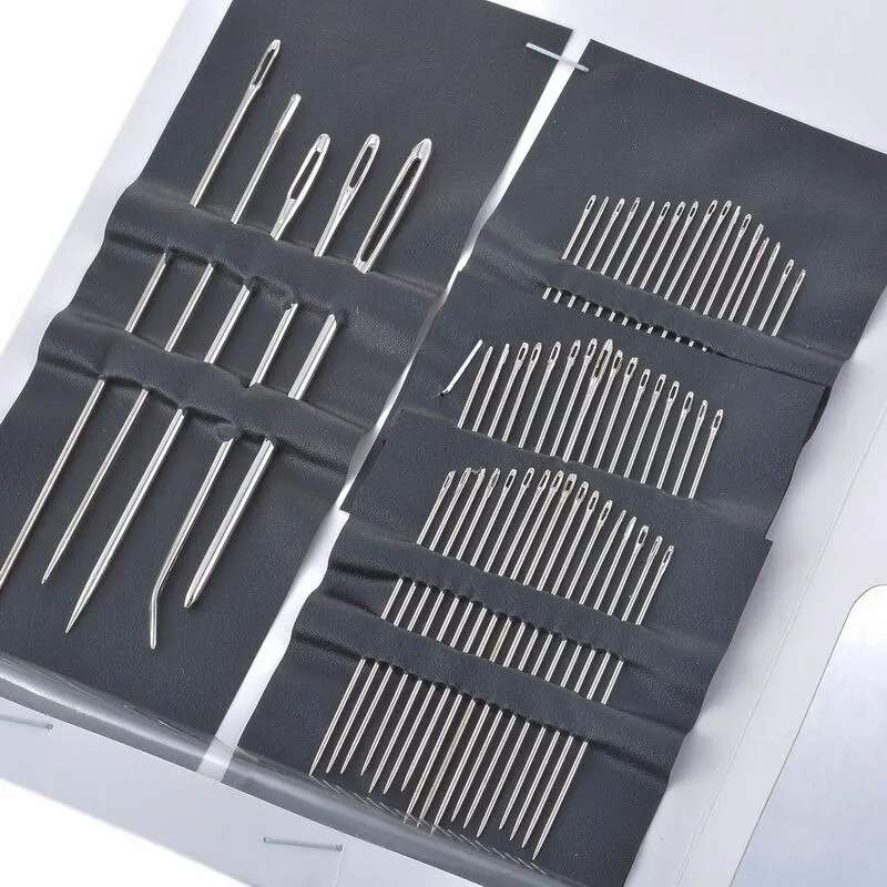 55 Pieces Stainless Steel Big Eye Hand Sewing Needles Set with Different…