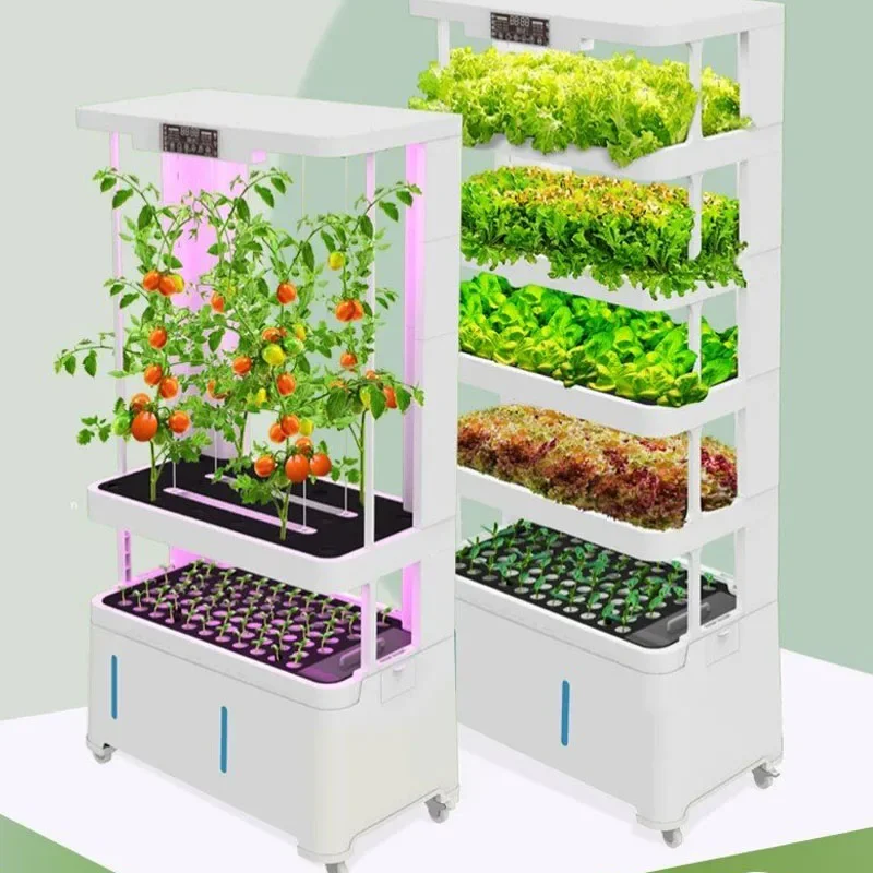 Multi‑Layer Mobile Smart Hydroponic Grow Cabinet LED Full‑Spectrum Indoor…