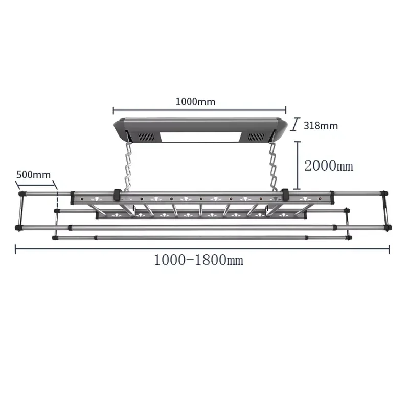 Smart Home 1m Electric Foldable Drying Rack Heat-Heated Balcony Airer Small…