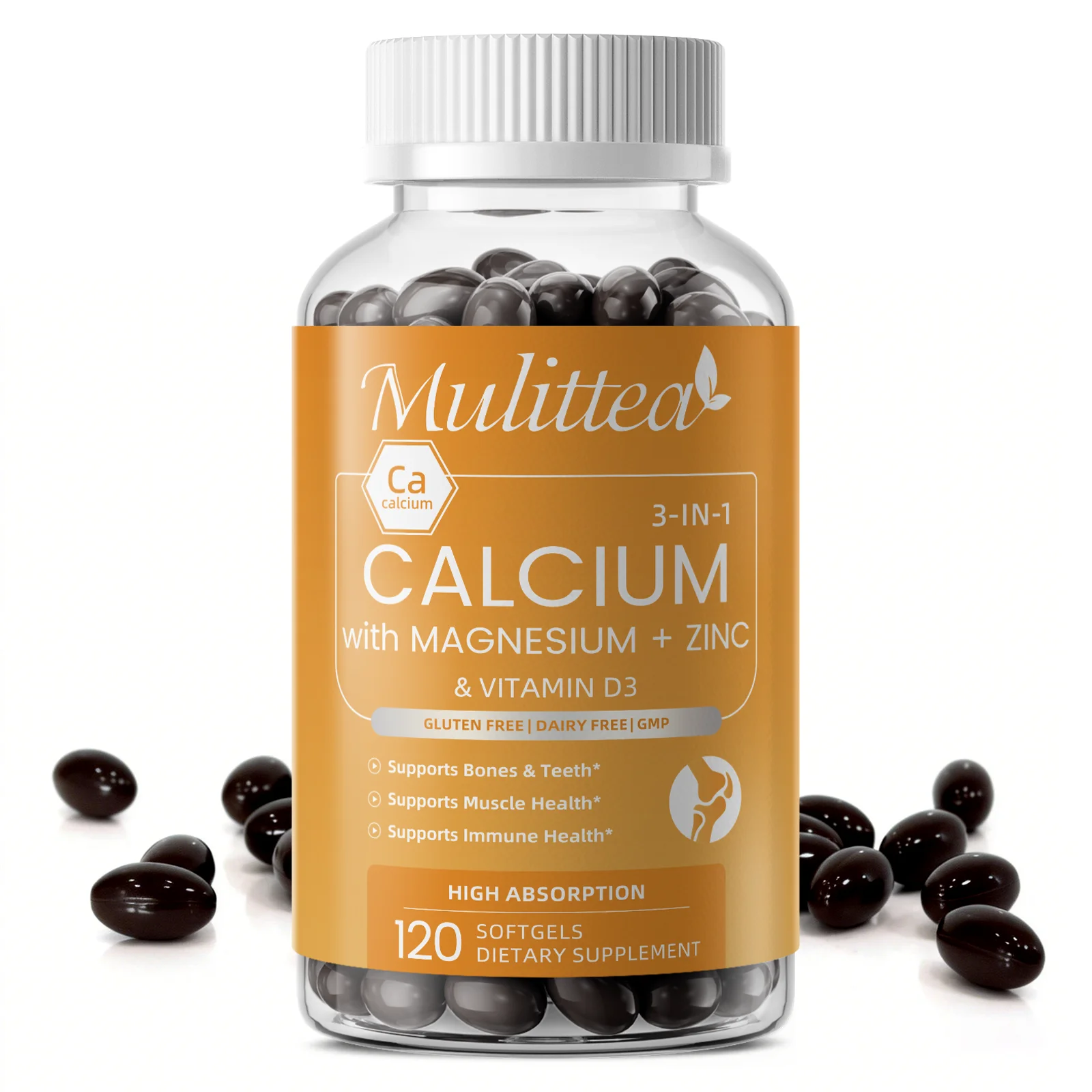 Mulittea Hot Sale Calcium and Magnesium & D3K2 Capusles Support Bone and…