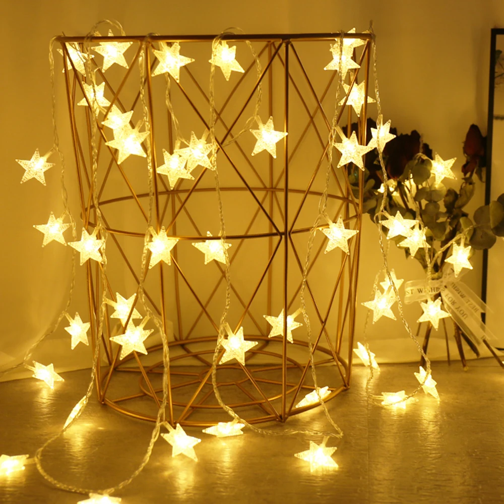 LED Star Fairy Lights Outdoor Chain Lights Garland Bulb String Lights Party…