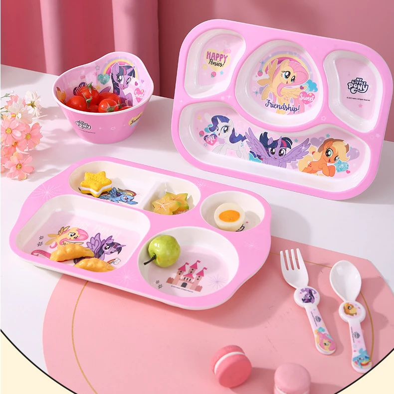 my Little Pony Tableware Set Toddler Feeding Divided Dining Plate Unbreakable…