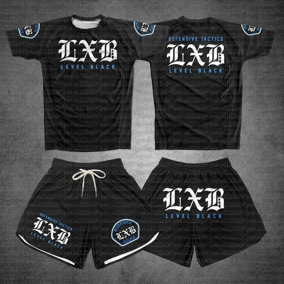Quick Drying Black V1 LXB AJJ Rash Guard Gym Set Levelxblack RANKED V2 NIVEL…