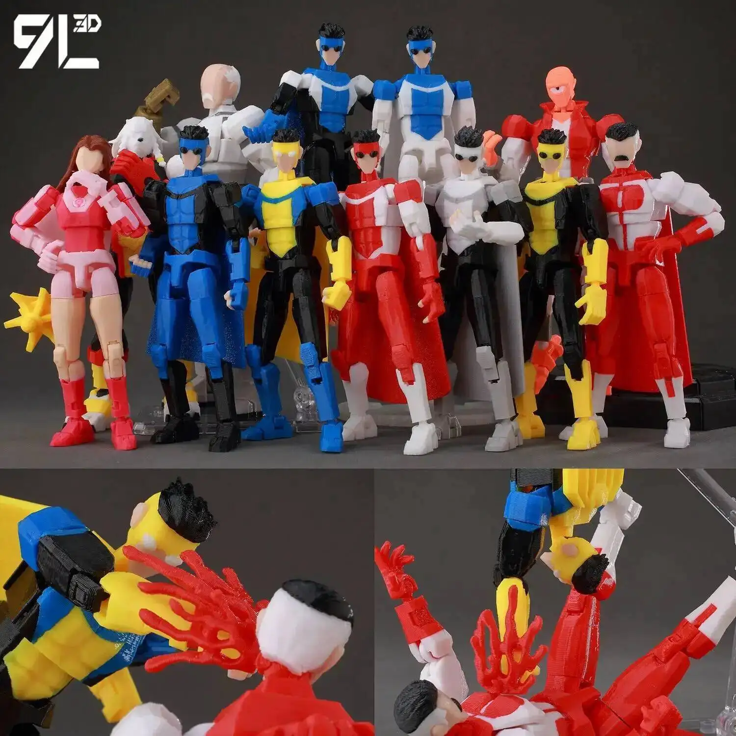 9L3D Printed Superheroes Invincible 2.0 Anime Multi-Jointed Shapeshift Toys…
