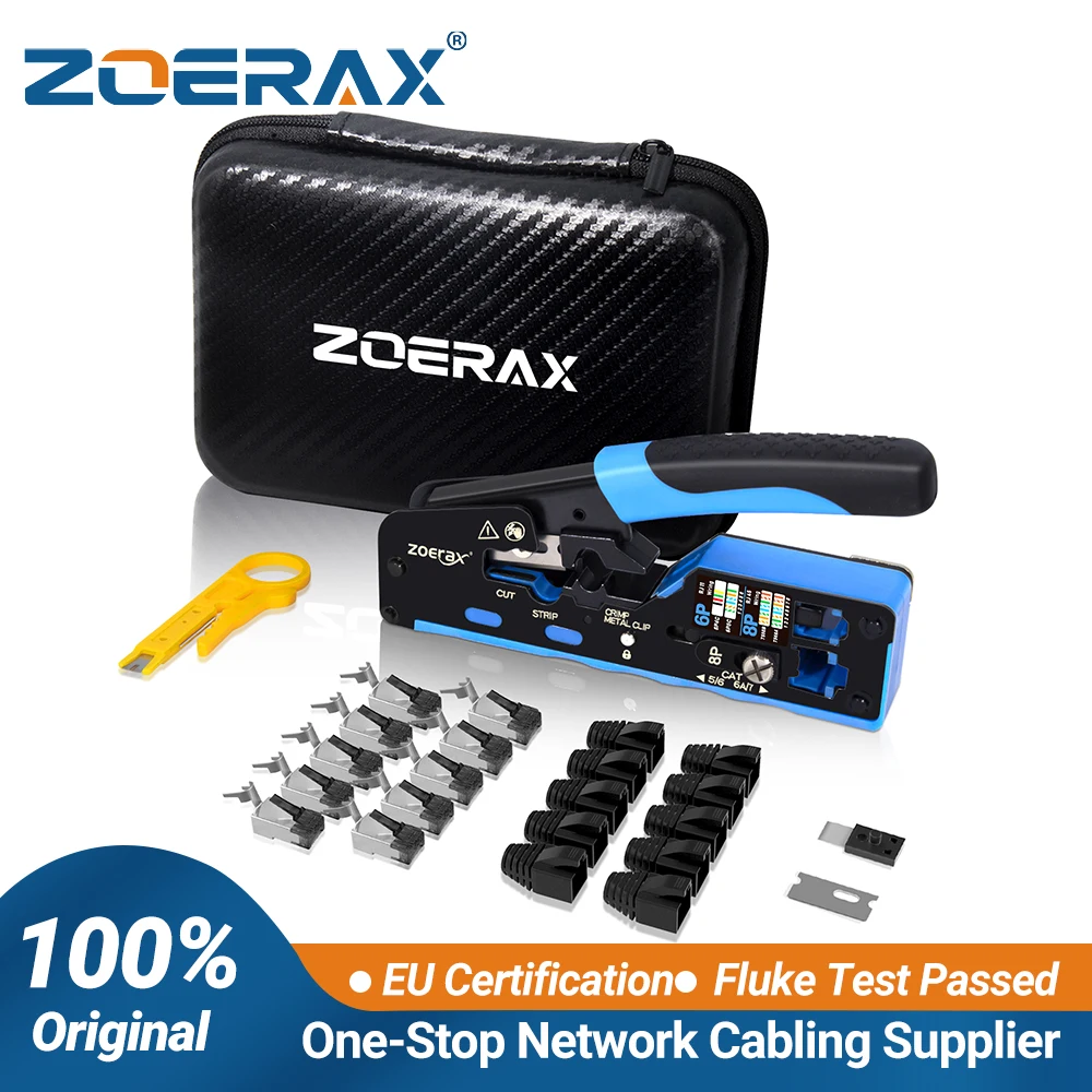 ZoeRax 5 in 1 RJ45 CAT7 CAT6A Network Tool Kit with Crimp Tool, Mini Wire…
