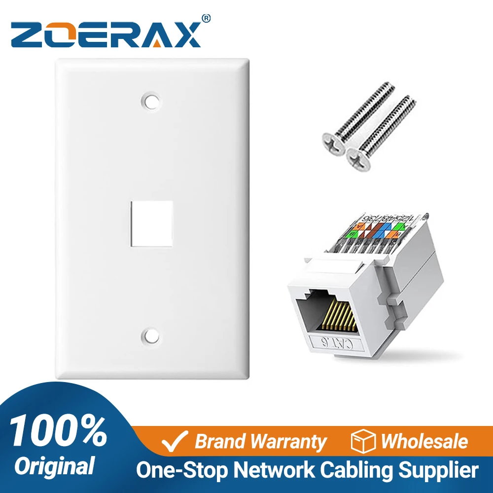 ZoeRax Tooless Cat6 Ethernet Wall Plate ,RJ45 Wall Plate,RJ45 Keystone Jack…