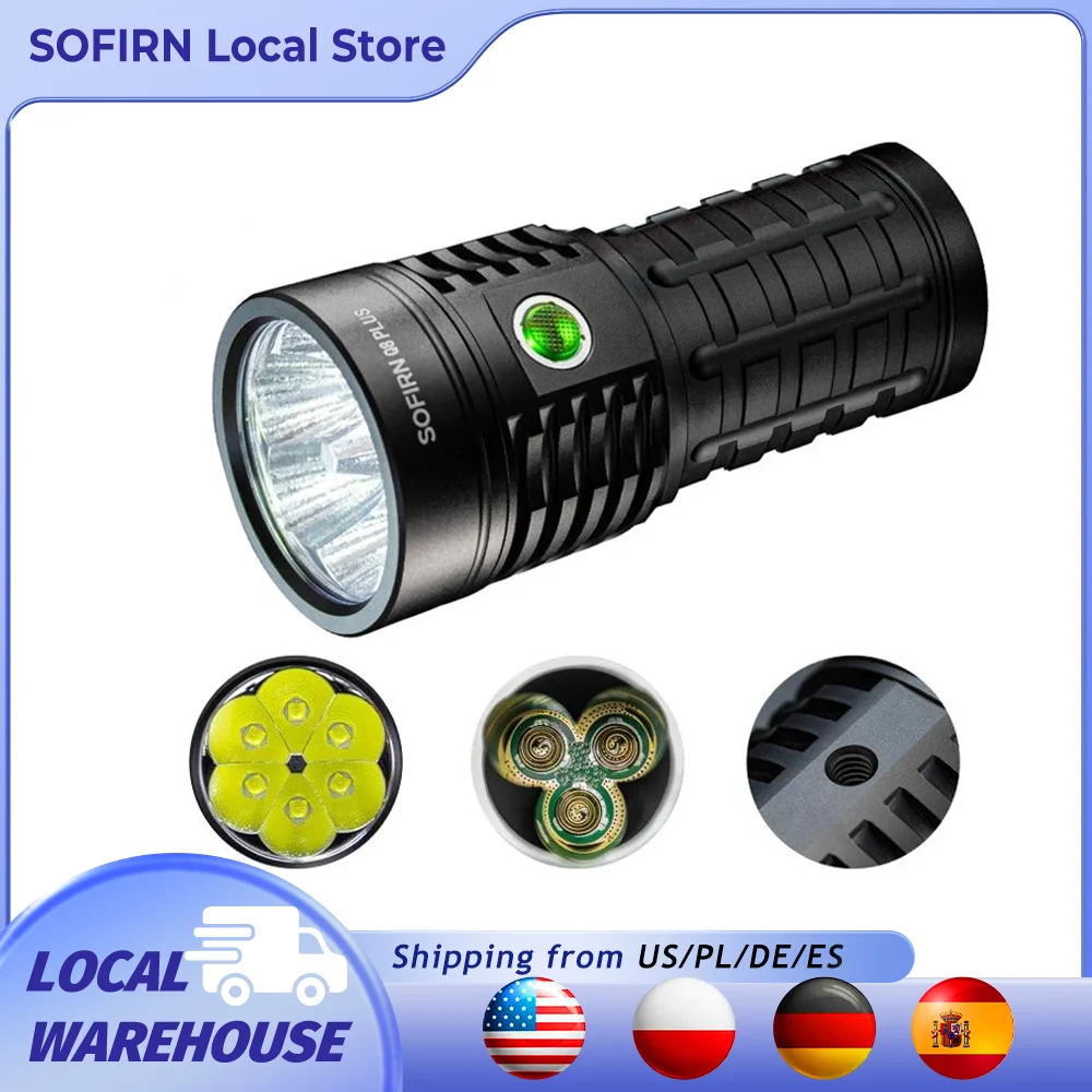 Sofirn Q8 Plus Powerful LED Flashlight 16000lm USB C Rechargeable 21700…