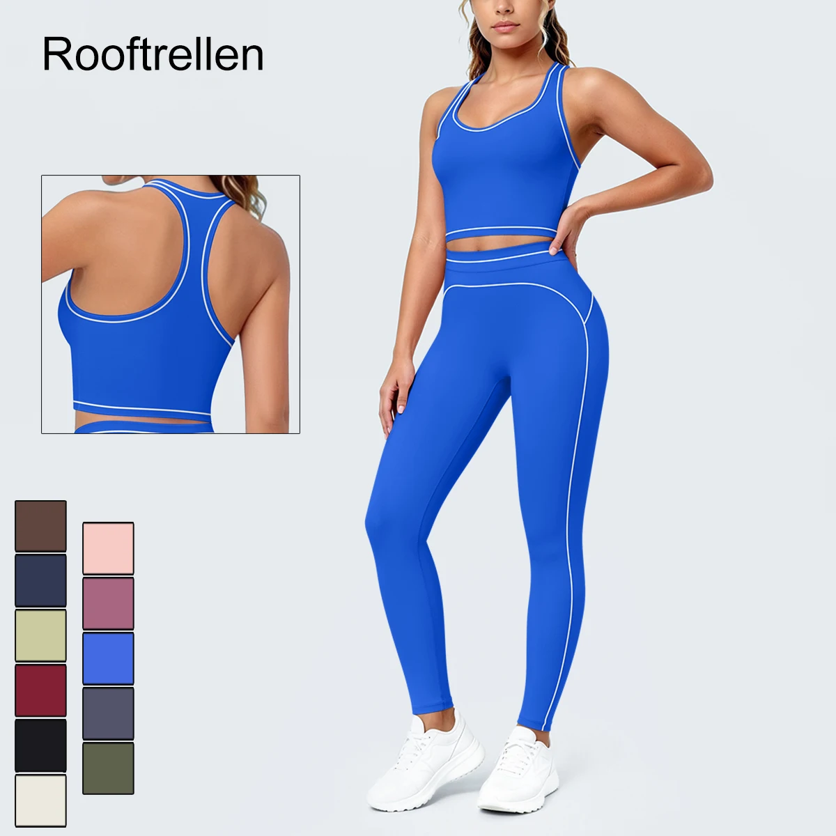 Woman Summer Gym Sports Yoga Set Breathable Hip-lifting Fitness Yoga Leggings…