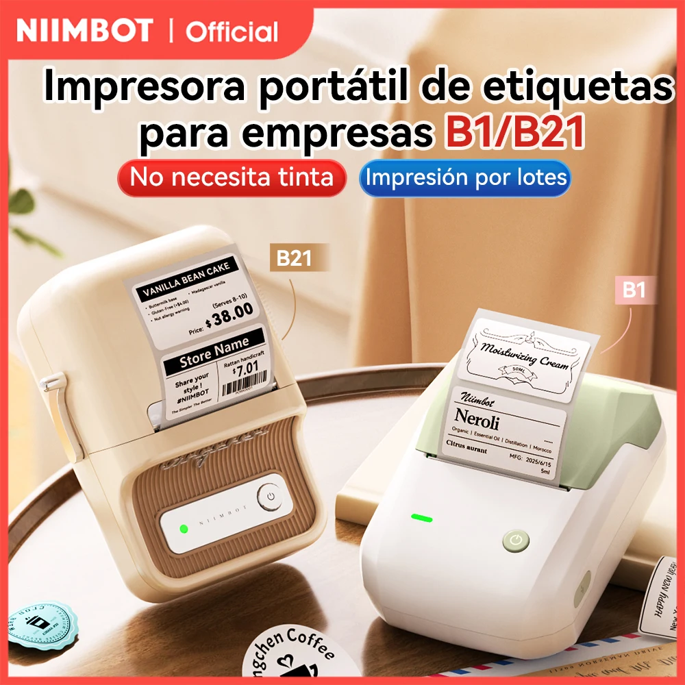 NIIMBOT B21/B1 Portable Thermal Printer 1500mAh Wireless Sticker Printer with…