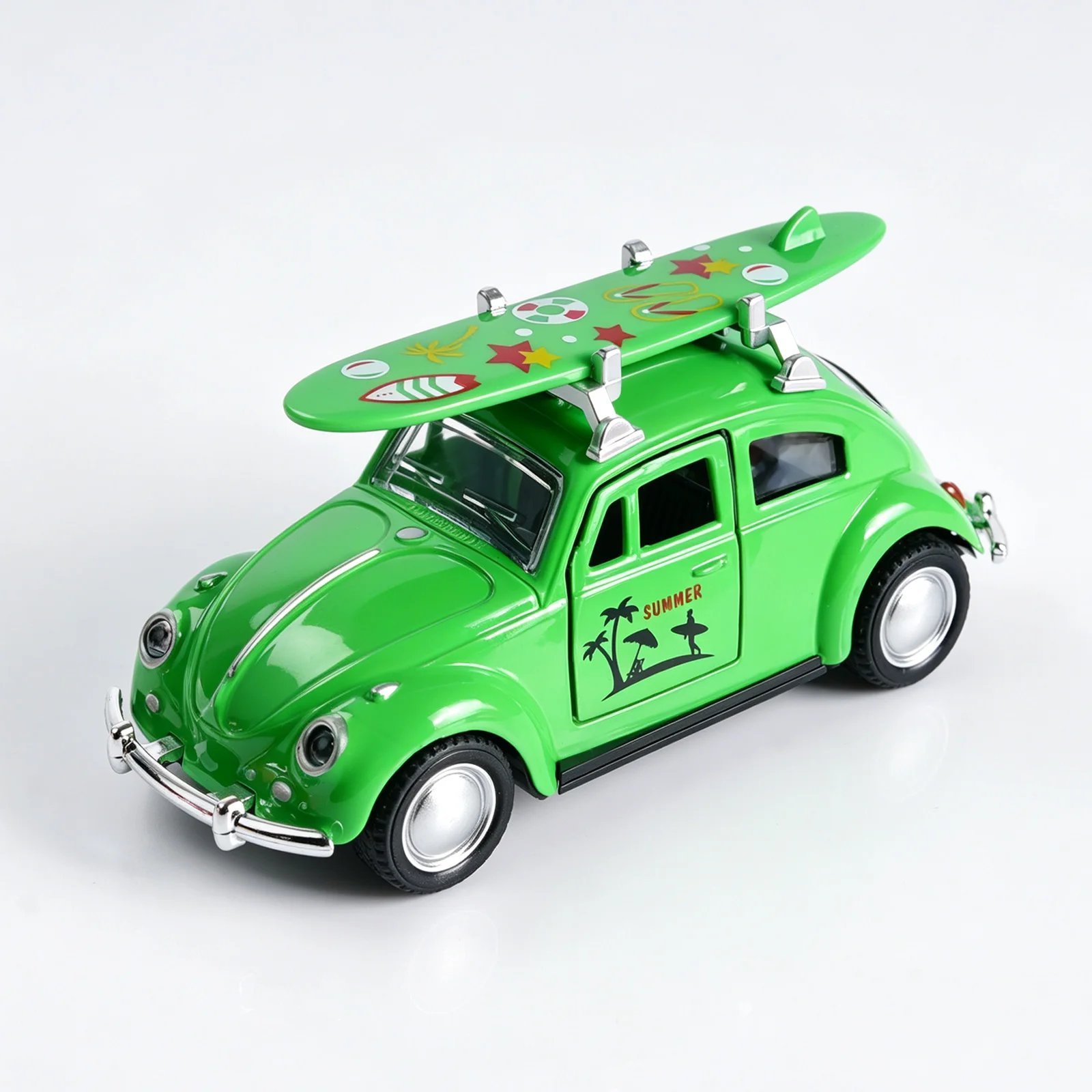 Retro Green Beetle Diecast Car, 1:36 Scale Alloy Pull-Back Model with…