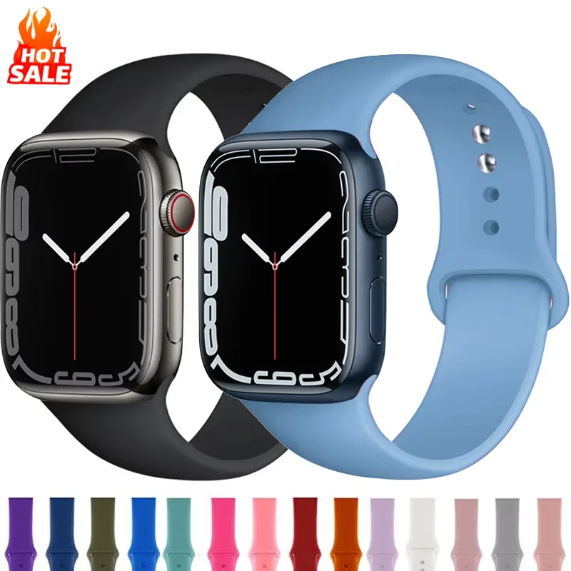 Silicone Band for Apple Watch Straps 49mm 40mm 44 Mm 45mm 46mm 42mm 41mm 38mm…
