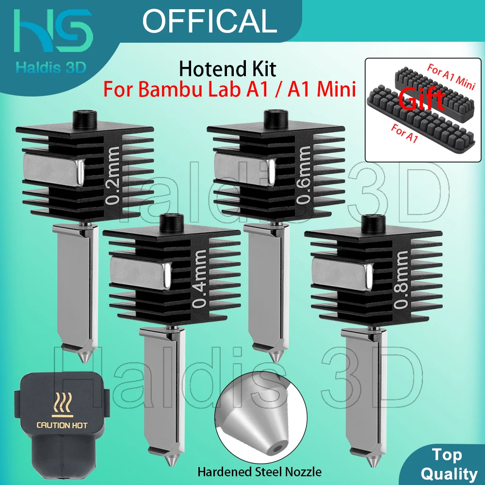 Hotend Kit for Bambu Lab A1/A1 Mini 0.2/0.4/0.6/0.8mm Fast Speed Hardened…