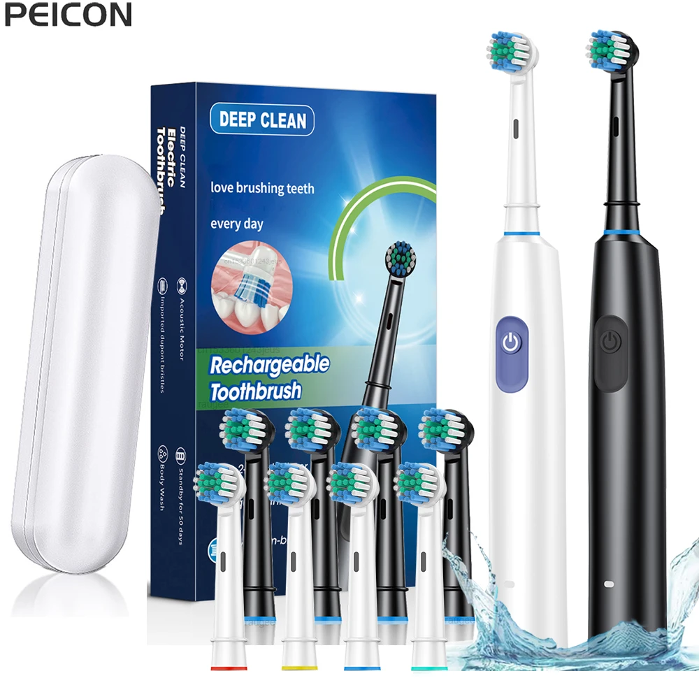 Electric Toothbrush Rotary Rechargeable Electric Toothbrush for Adults…