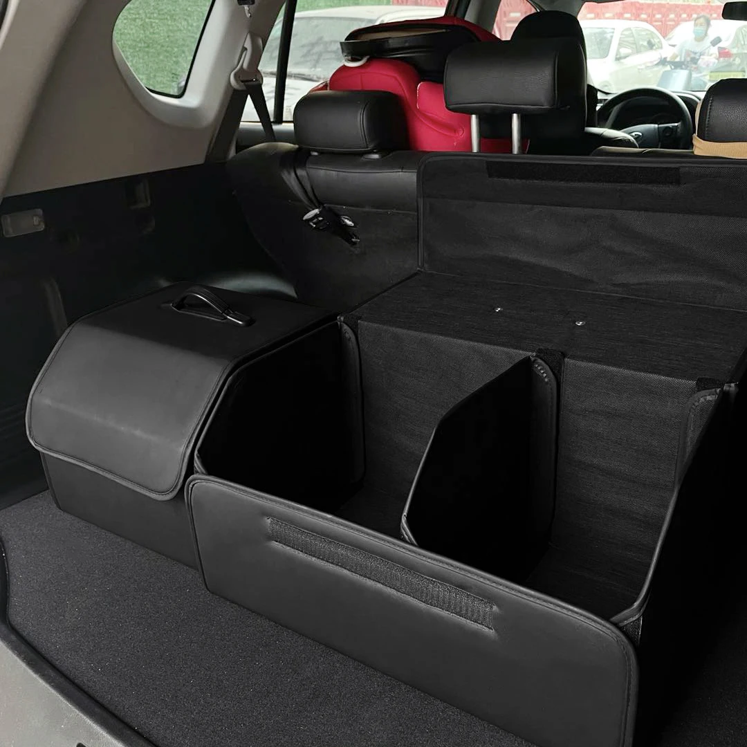 Storage Box PU Leather Multipurpose Collapsible Car Trunk Storage Organizer…