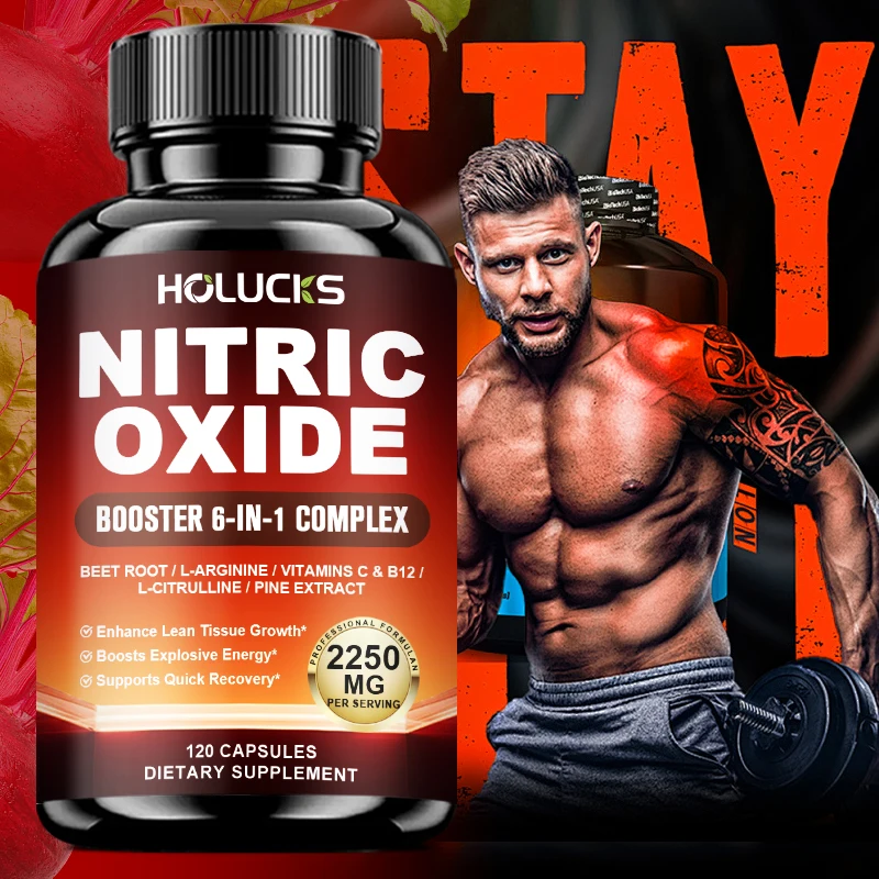 Nitric Oxide Booster Pre-Workout Boosts Muscle, Pump, Energy and Endurance…