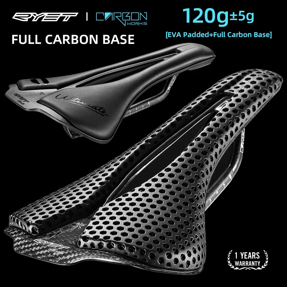 2024 RYET 3D Printed Bicycle Saddle 120g Carbon Cushion 250x140mm Bike…