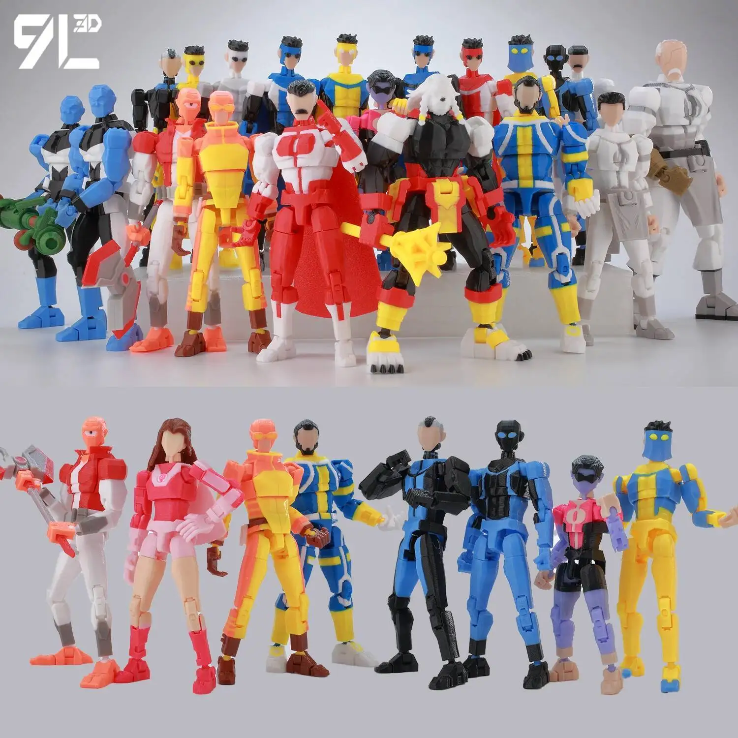 9L3D Lucky 13 Invincible Boy Conquer​ Omni Action Figure 3D Printed Anime…