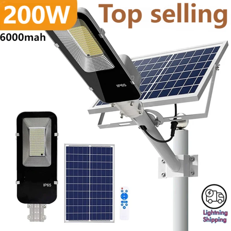 200W Powerful Solar Light Outdoor Solar Street Light 6000mAh Waterproof…