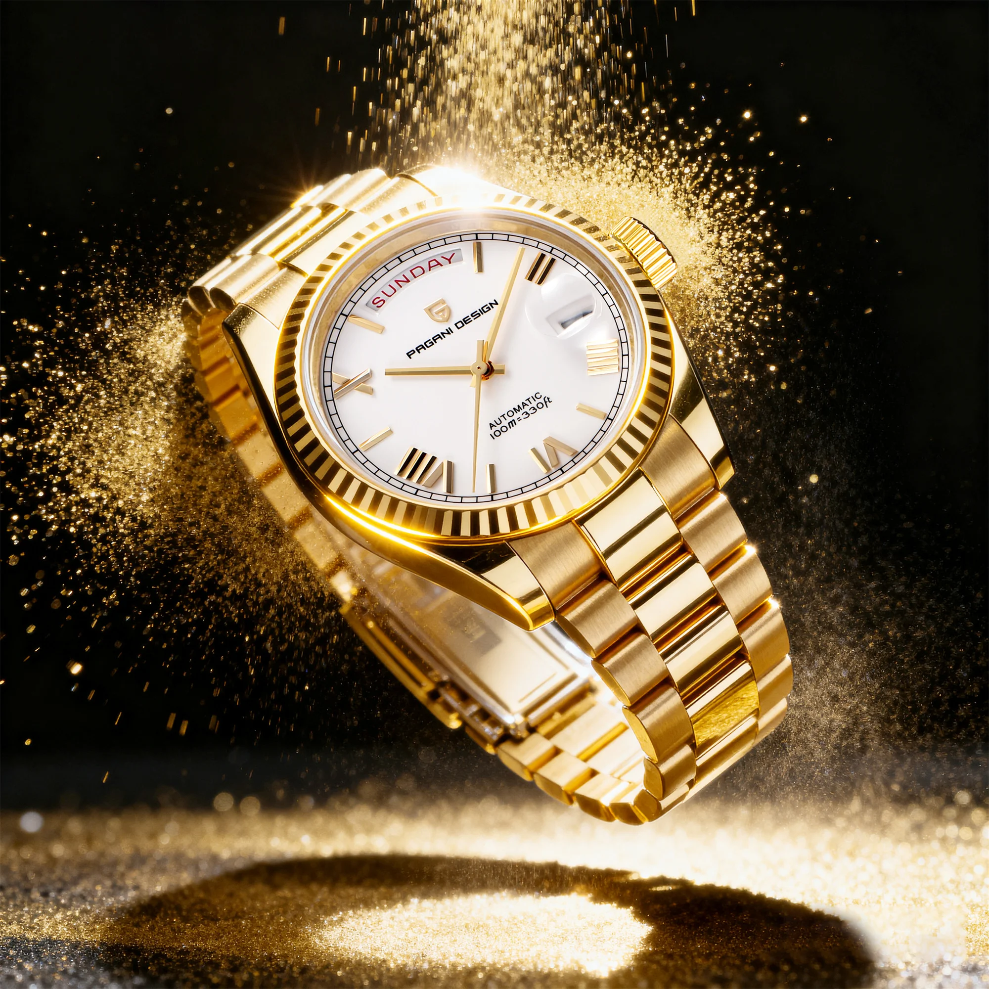 PAGANI DESIGN Men's Watches DD40 Gold White Luxury Automatic Watch Men Japan…