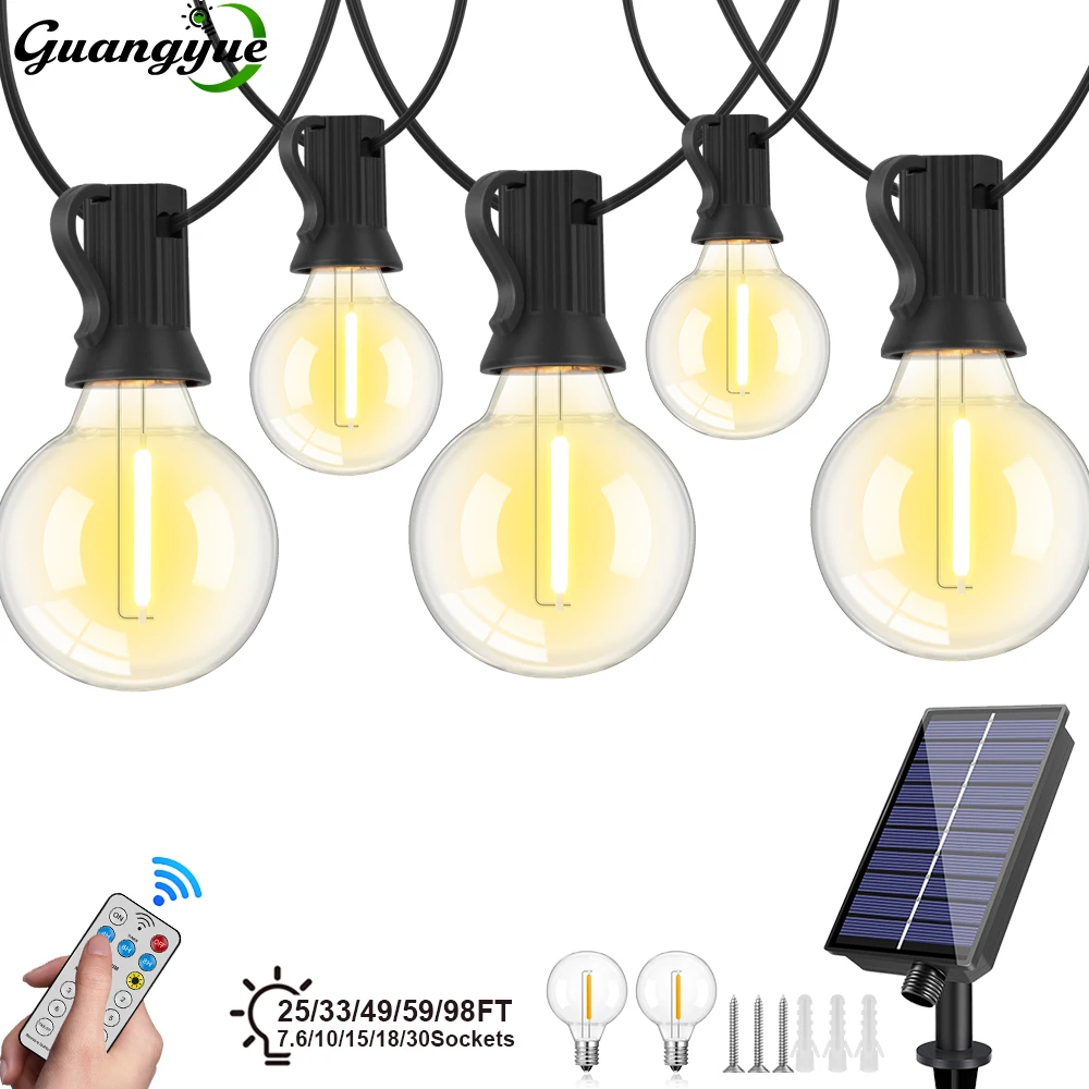 G40 Outdoor Solar String Light Garland LED Solar String Lights 24V Globe…