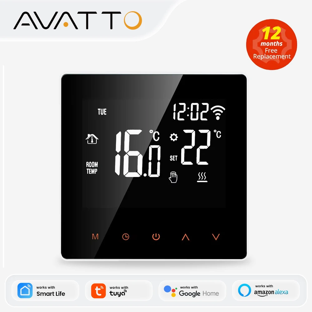 AVATTO Wi-Fi Smart Thermostat, Electric Floor Heating Water/Gas Boiler…