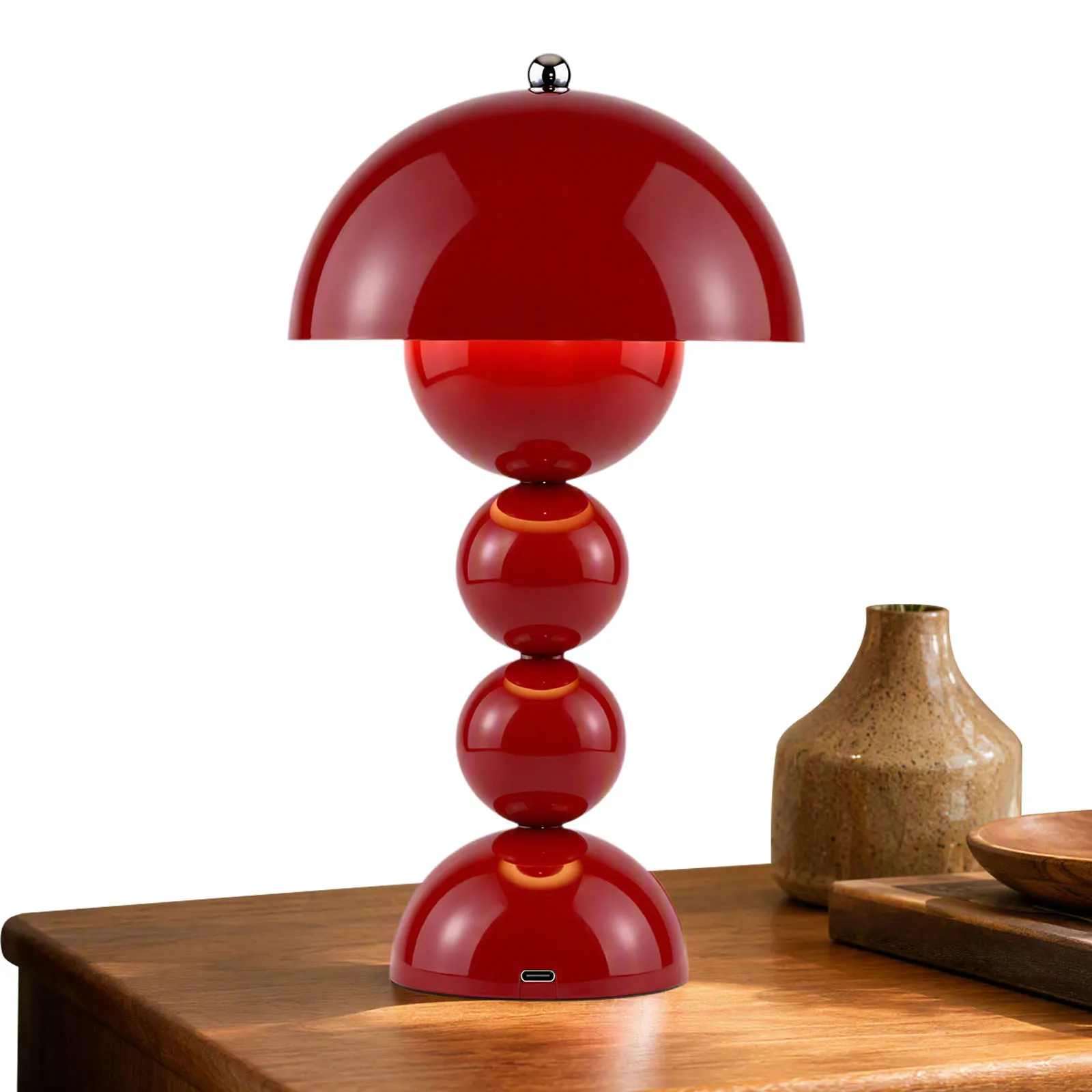 Mushroom Flower Bud Table Lamp USB Charging LED Desk Light 3 Color Modes Warm…
