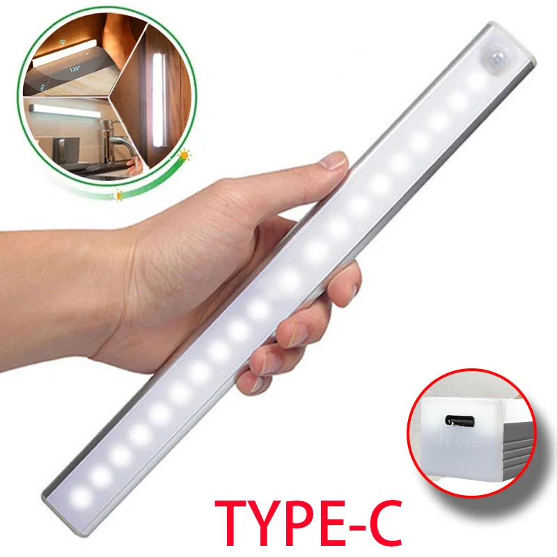 Motion Sensor Light Wireless LED Night Light Type C Rechargeable Light…