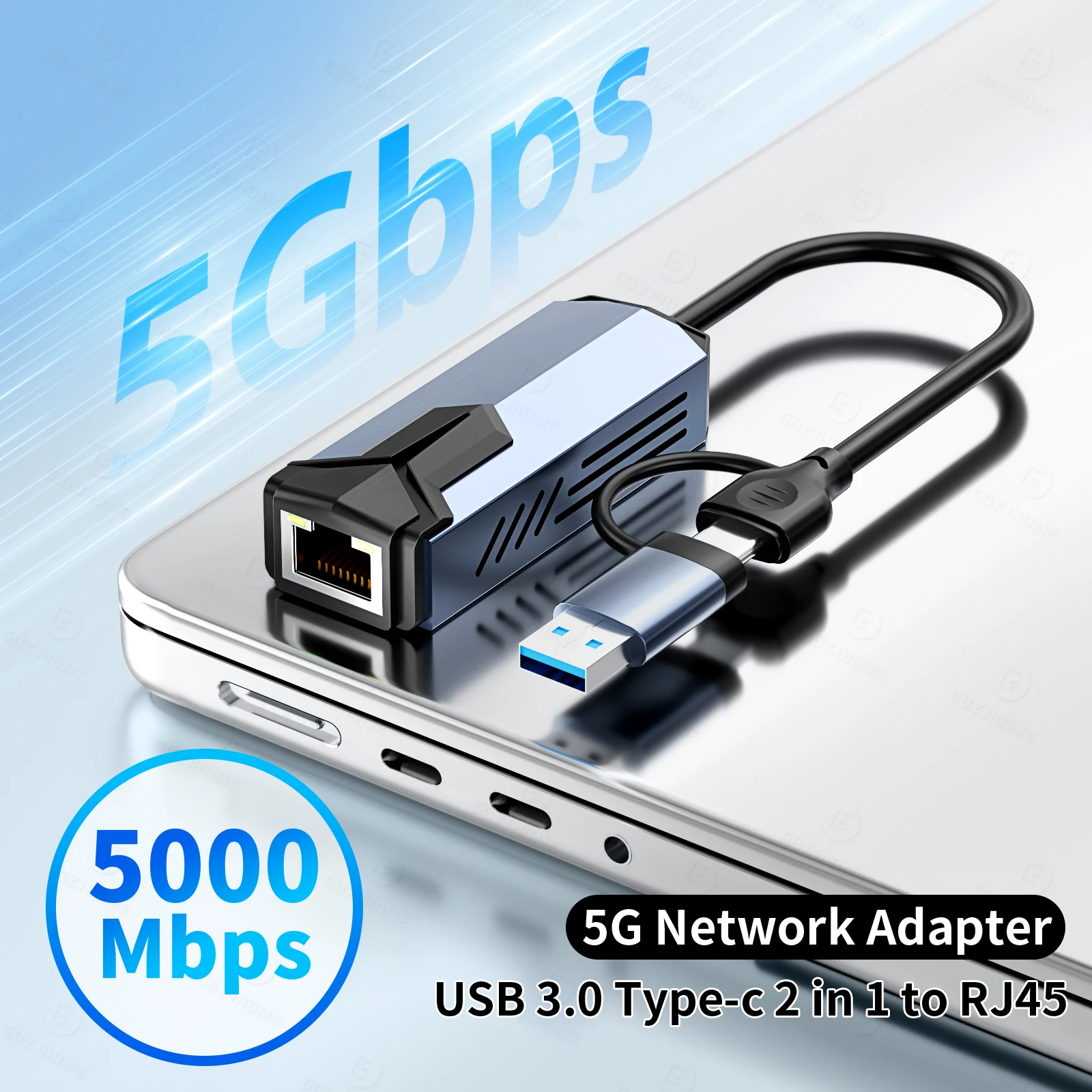 5000Mbps USB Network Card 5Gbps High Speed Wired Adapter USB3.0 Type-C to…