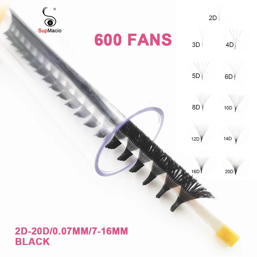 Supmacio Premade Volume Fan 600Fans C/D Curl 8-16MM Ultra Speed Loose Fan…
