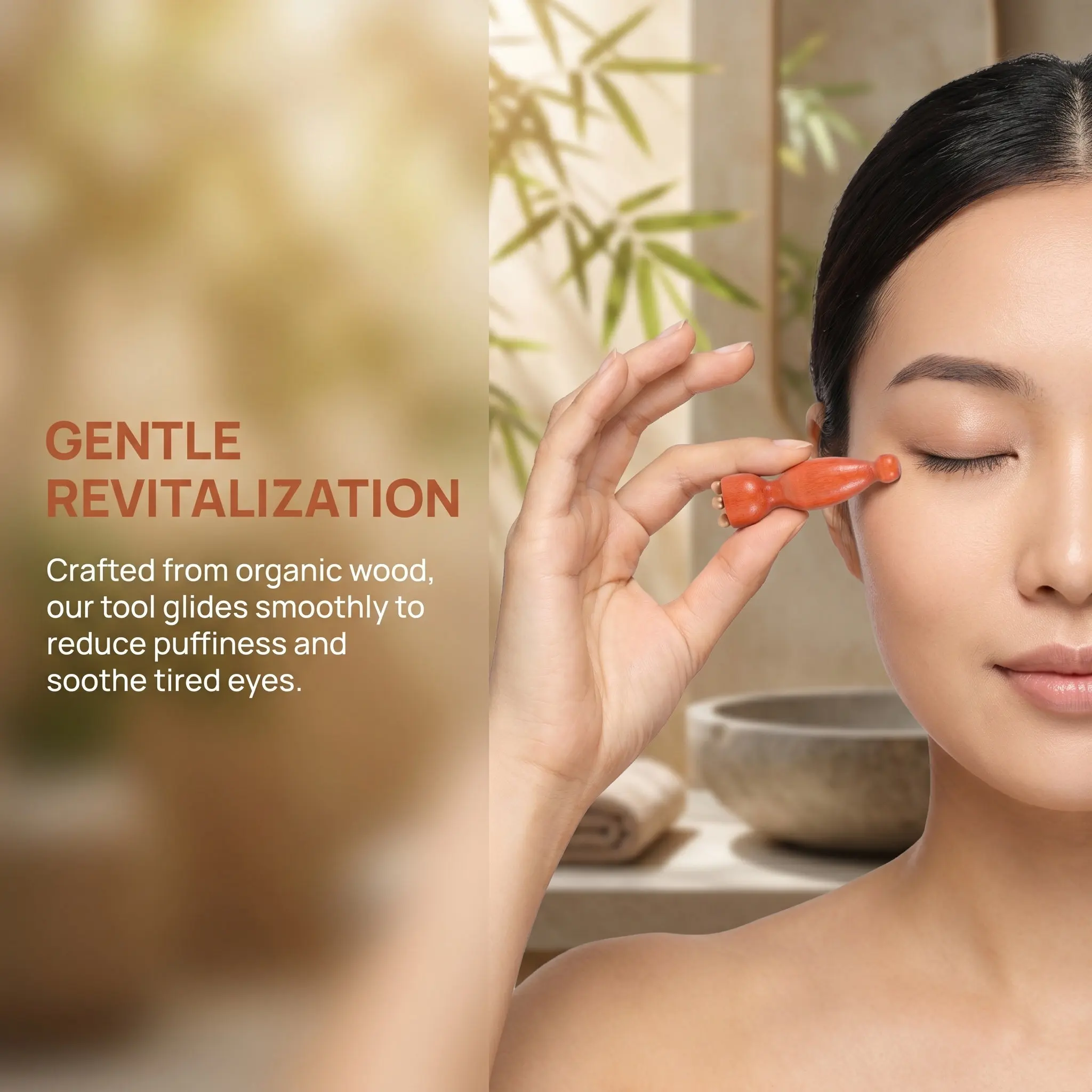 6Pcs Wooden Eye Massager Tool Lotus Pod Shape Ergonomic Handle Portable Face…