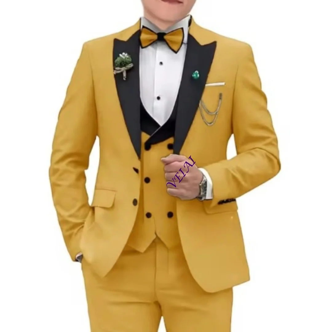 Formal Boys Suit Wedding Tuxedo 3 Pieces Set Kids Blazer Clothes Party Dress…