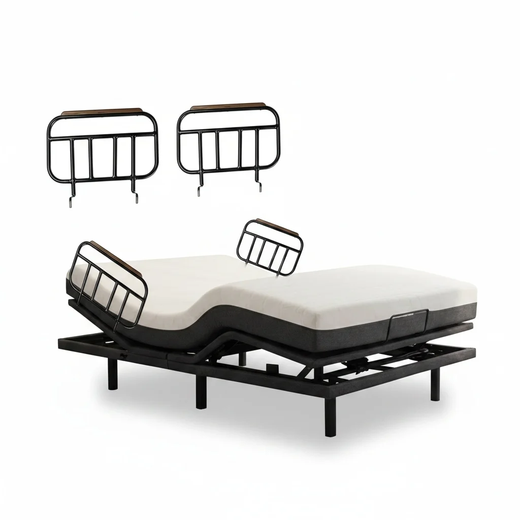 Electric Adjustable Bed Frame, 900x2000mm Metal Wood, Smart Home Care Bed…