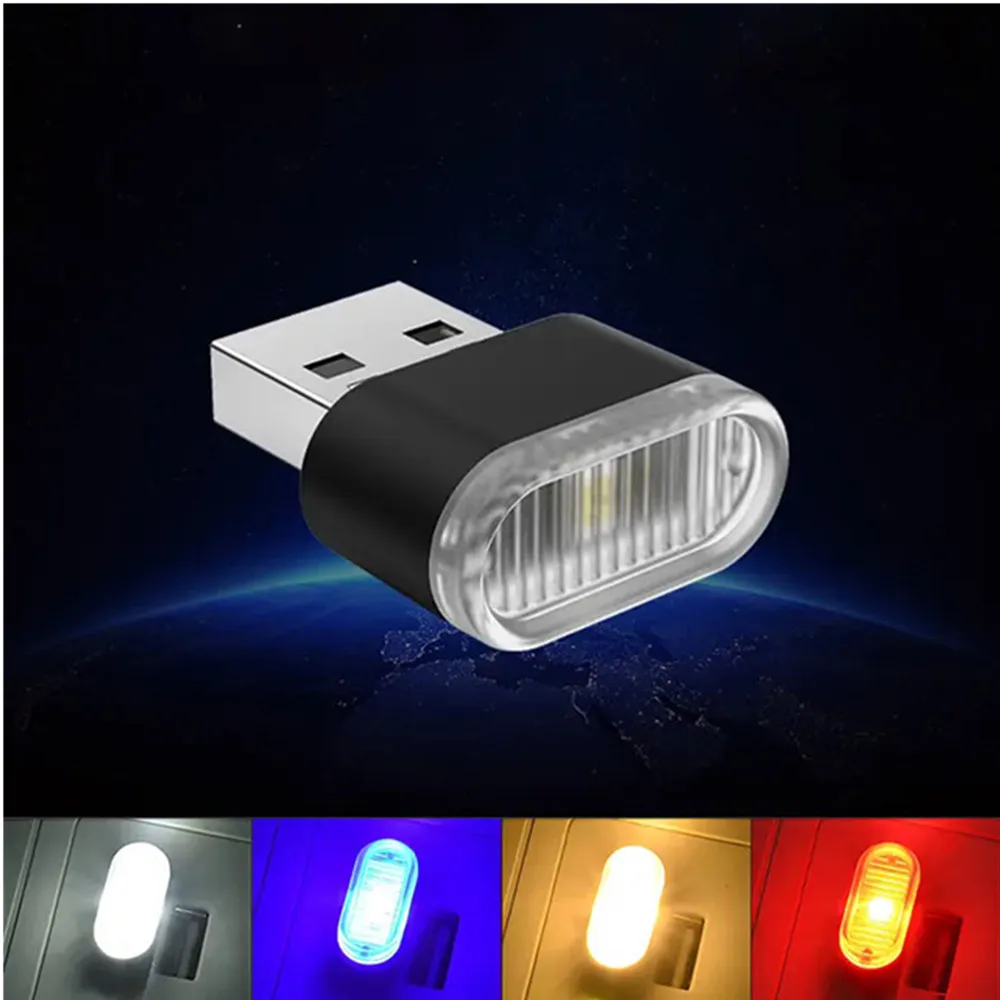 Car Mini USB LED Atmosphere Lights Car Interior Neon Decorative Lamp…