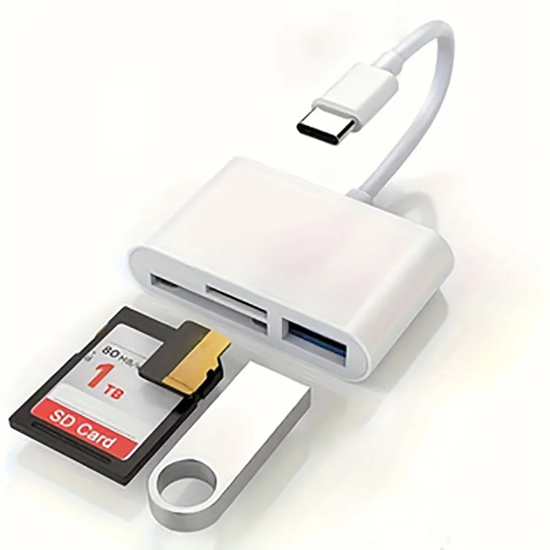 USB C to SD/TF Memory Card Reader, 3-in-1 USB C Card Read Compatible with…