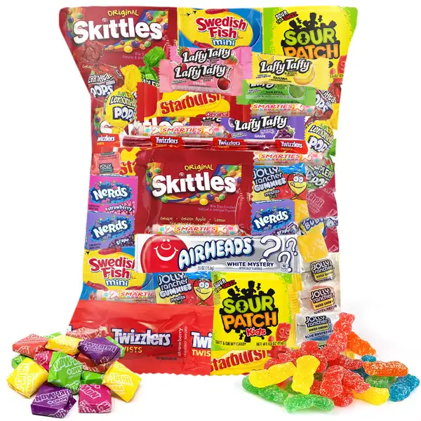 Assorted Bulk Candy Individually Wrapped, Party Candy Variety Pack