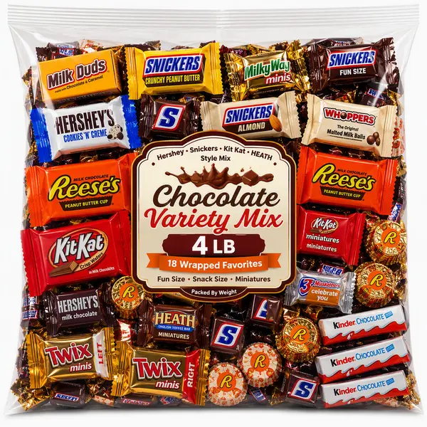 Assorted Chocolate Candy Mix, Individually Wrapped Fun Size Snack Size &…