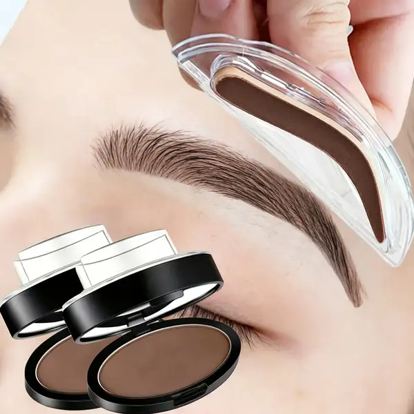 2pcs 3 Colors Eyebrow Stencil Kit Natural Eyebrow Color Arched Stamp…