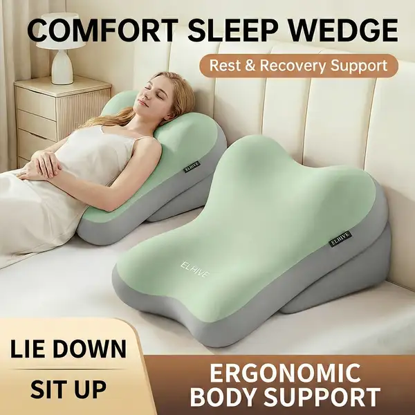 Adjustable Bed Wedge Reading Pillow - Large Memory Foam Backrest for Sitting…