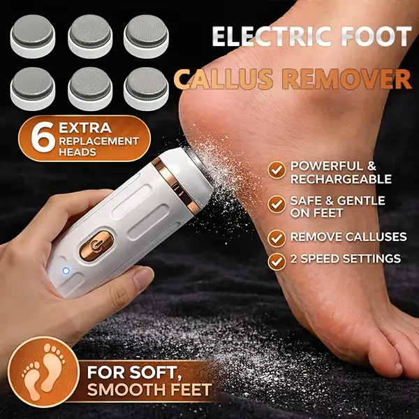 Electric Grinder 6pcs Interchangeable Heads Automatic Dead Skin Remover…